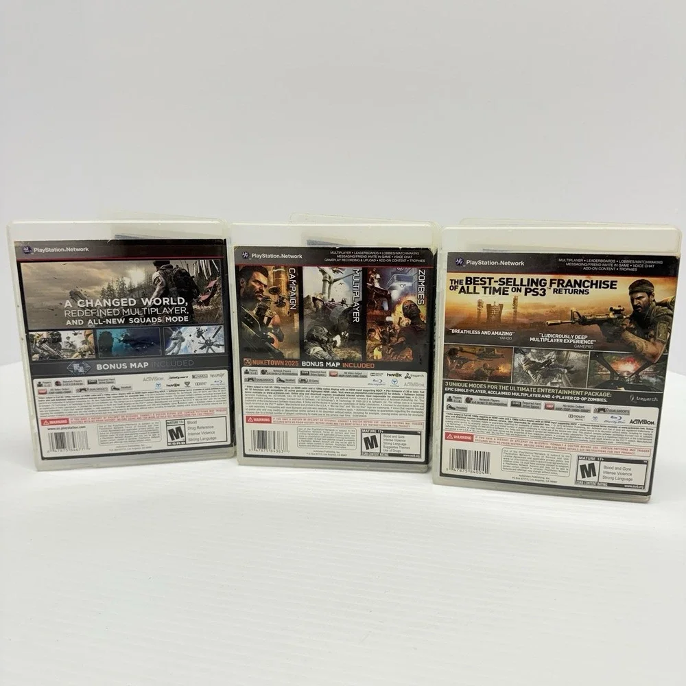 Lot of 3 Sony PS3 Call of Duty Black Ops Modern Warfare 1 & 2 Ghost CIB